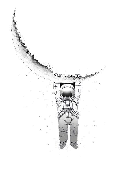 Astronaut hanging from the moon